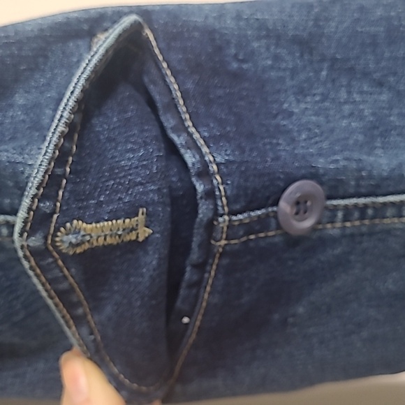 ✨ Duck Head Dark Wash Wide Leg Stretch Jeans Size 10 Vintage Utility Cargo Style - Picture 4 of 9